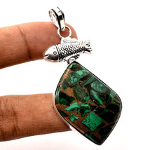Copper Malachite Gemstone Ethnic Christmas Gift Pendant Jewelry 2.70&quot; SA 5373 - £3.92 GBP