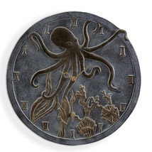 SPI Home Octopus Wall Mounted Garden Clock and Thermometer 16.0&quot; x 16.0&quot; x 2.0&quot; - £146.42 GBP