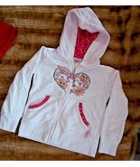 Fleurish Girl White Embellished Hooded Jacket Girls size 4 - $10.96 CAD