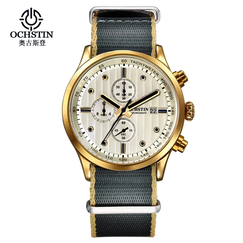 OCHSTIN Quartz Men Watch Date Chronograph Swatch Leather Strap Business Male   S - £23.18 GBP