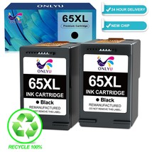 2Pk New 65-Xl Printer Black Ink Combo For Hp Envy 5000 5010 5012 5014 5020 5030 - $38.99