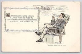 Dapper Man Smoking Little Wealth Some Friends But No Need For Them Postcard R29 - £5.46 GBP
