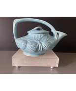 Vintage Blue McCoy Pottery Pinecone Blue Teapot with Lid - 1940&#39;s - £35.44 GBP