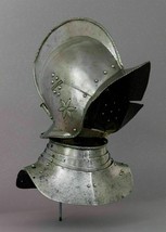 Medieval Knights Neck Plate Armor Gorget With Helmet Museum Copy Reproduction - £174.41 GBP
