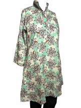 Victoria Dunn XS Mandarin Collar Shirt Tunic Retro Floral Lined King Street - $19.70