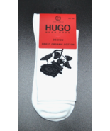 Hugo Hugo Boss Men&#39;s Design Finest Cotton Socks White Black Logo One Siz... - £16.88 GBP