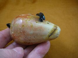 (Y-MOU-400) little tan red MOUSE carving gem FIGURINE SOAPSTONE PERU pet... - $21.05