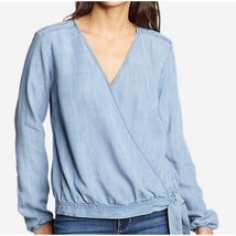 Eddie Bauer Blue Chambray Tranquil Tie Wrap Top NWT Size PL - £20.23 GBP