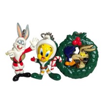Lot of 3 Vtg Warner Bros Christmas Holiday Keychains Santa Tweety Bugs Bunny - $22.51