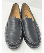 BALLY black  pebbled leather loafers with braided detail Sz 13 Piston - $175.00