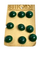 Vintage New Lot of 9 on Card Green 1950&#39;s Replacement Buttons .60&quot; diameter - £7.74 GBP