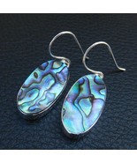 925 Sterling Silver Abalone Shell Gemstone Everday Wear Earrings Gifts f... - £55.71 GBP