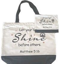 Christian ~ Canvas Tote Bag w/Handle &amp; Makeup Bag w/Zip Closure ~ Bible ... - $25.00