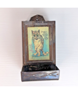 vintage tin match box safe box holder Louis wain cat large eyes image va... - £38.71 GBP