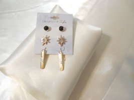 Inspired Life Gold Tone Three Set Earrings Y560 - £8.24 GBP