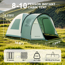 Camping Instant Easy Pop Up Tent Waterproof 10 Person Hiking Outdoor Canopy Room - $151.85