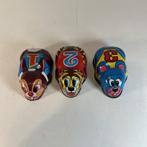 Vintage Yoone Japan Tin Friction Racers Set of 3 Rabbit Tiger Mouse 1950... - $19.99