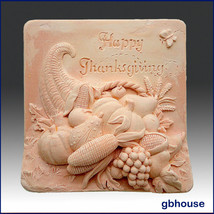 egbhouse, 2D, Soap and Candle Mold, Plaster mold, polymer clay mold,Thanksgiving - $27.72