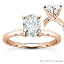 Forever ONE D-E-F Oval Cut Moissanite Solitaire Engagement Ring in 14k Rose Gold - £504.89 GBP+