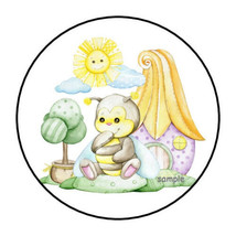 30 Watercolor Bumble Bee And Sunshine Envelope Seals Labels Stickers 1.5&quot; Round - £5.88 GBP