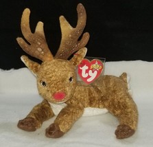 Roxie Reindeer with Red Nose Ty Beanie Baby MWMT Retired Christmas - $11.95