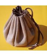 Beige Pouch 13cm, Fabric Pocket for Coins Money Keys Small Things, Handmade - £13.33 GBP