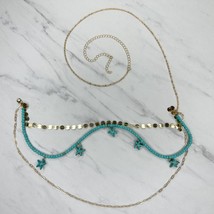 Faux Turquoise Starfish Beaded Chain Belt Size Small S Medium M - £15.68 GBP