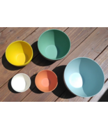 Bamboozle By CoEco Quality Made 5 pc Mixing Serving Bowl Set Fall Colors - £35.87 GBP