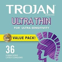 Trojan Ultra Thin Condoms For Ultra Sensitivity, 36 Count, 1 Pack - £25.58 GBP