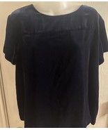 Women’s Vintage Navy Blue J Crew Velvet Top Blouse Size M - £7.26 GBP