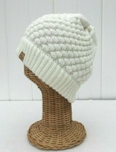 D&amp;Y Beanie Hat Thick Soft Stretch Knit High Bun Ponytail Beanie Cap Ivory #Z For - £16.06 GBP