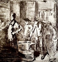 The Forge Blacksmith Etching 1922 James McNeill Whistler Third State Art SmDwC - $79.99