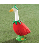 Strawberry Outfit Costume for 23&quot; Goose  2-Pc Cover &amp; Stem Hat Porch Law... - £27.28 GBP