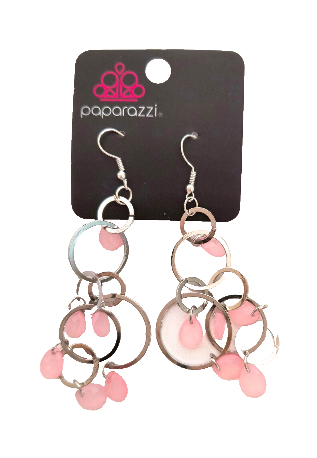 New with tags Paparazzi Dangle/Drop Earrings Dizzyingly Dreamy Pink Silvertone - $7.43