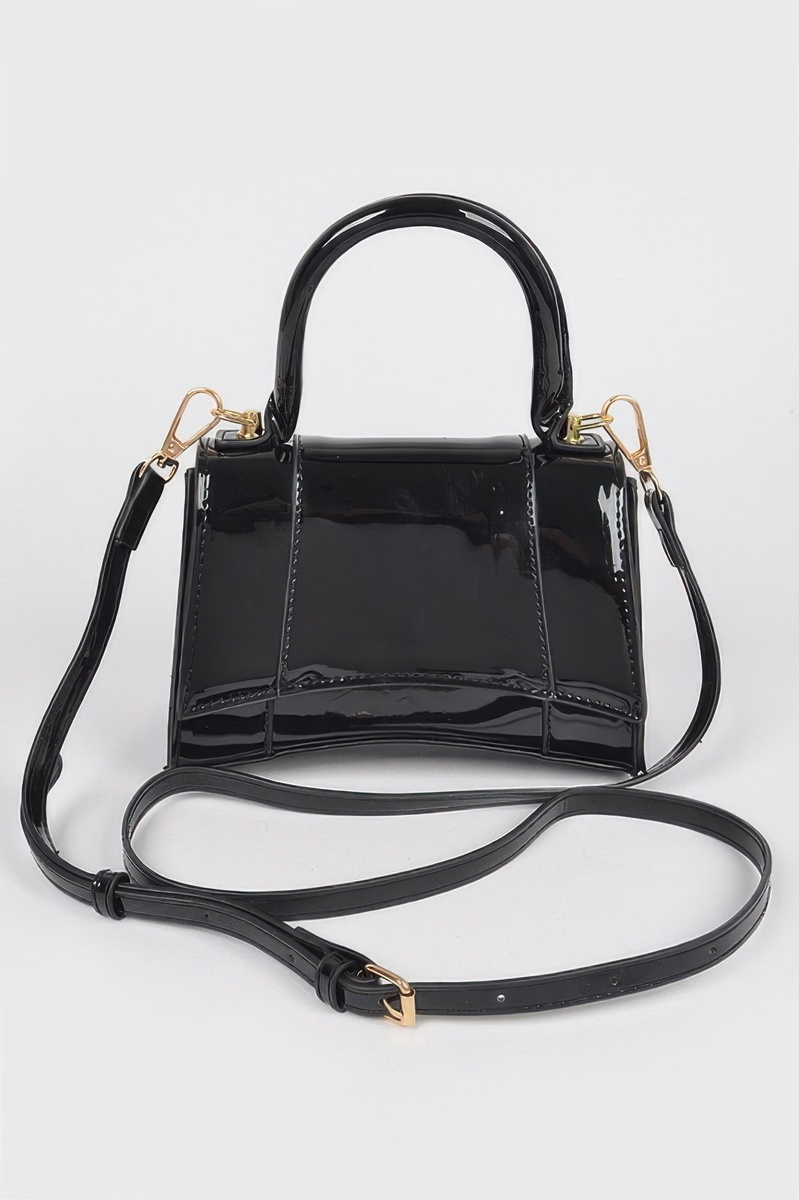 Enamel Top Handle Bag (Cobalt) - $30.99