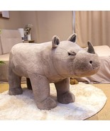 interoknack Large Rideable Realistic Rhino Plush Toy  Jumbo Stuffed Ani... - $645.55 CAD