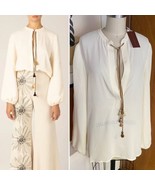 NEW $670 Silvia Tcherassi Triora Blouse Sz XS  NWT cream Sold Out Deep V - $519.75