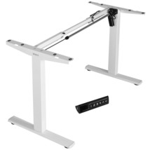 VIVO White Electric Stand Up Desk Frame, Single Motor Standing Adjustable Base - £238.70 GBP