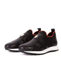 The Aslan Black Knitted & Leather Men Sneaker image 2