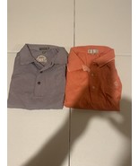 Lot of 2 Peter Millar Polo Shirts Men’s Size XL Purple, Gray, Salmon - $37.36