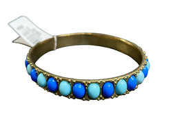 Charter Club Gold Tone Faux turquoise Beaded Bangle Bracelet $30 New - $7.99