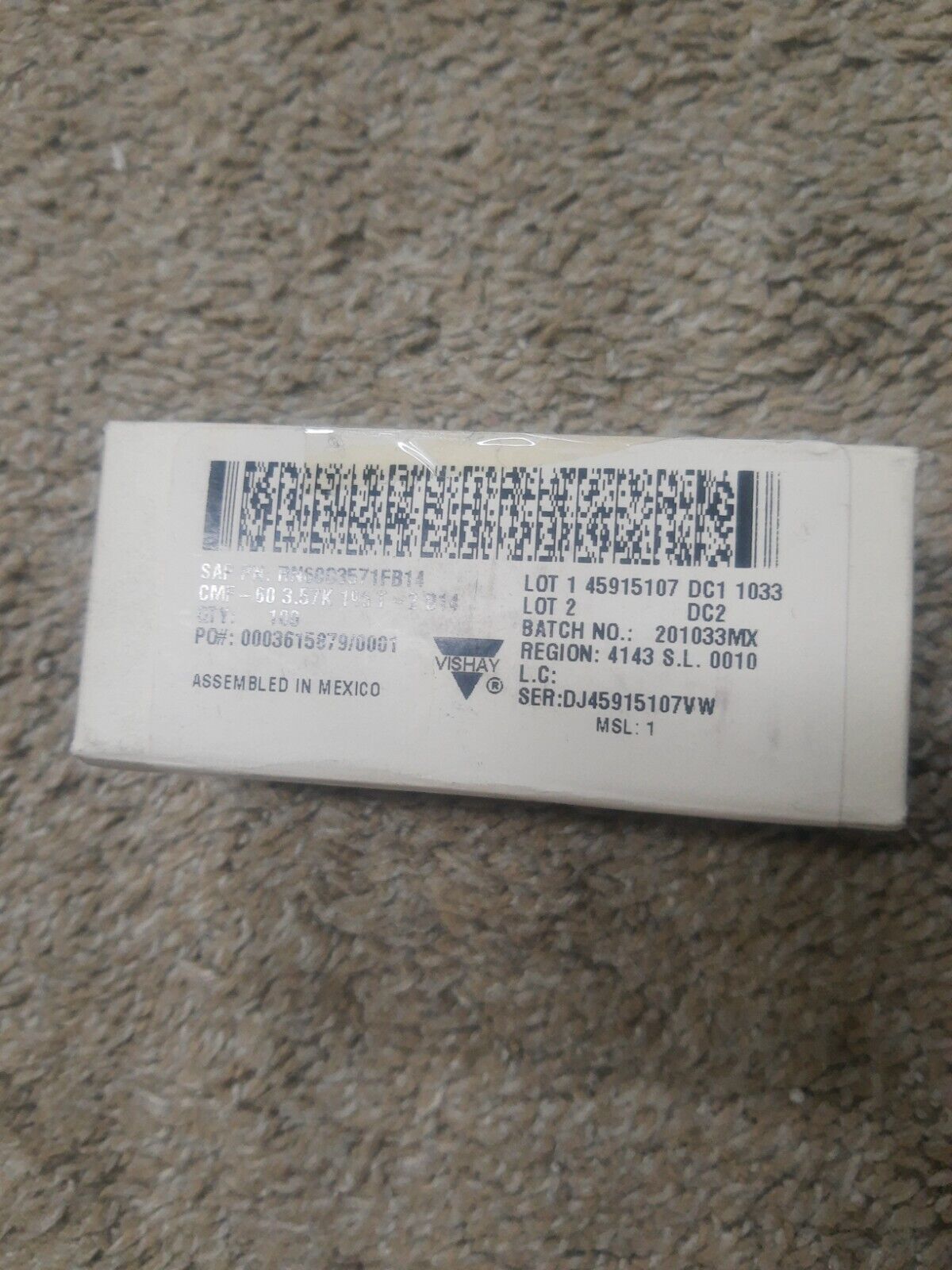 NEW LOT of 70 Vishay Metal Film Resistors 3.57K OHM 1/8W 1% AXIAL RN60C3... - $40.32