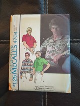 McCalls 4704 Sewing Pattern Mens Stretch Knit Shirt Vintage Sz M 38-40 UC 1975 - $11.39