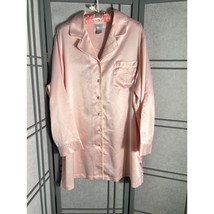 Pink Blush Colored Sateen Sleep Shirt With Monogram Pocket By Cabernet S... - £12.61 GBP