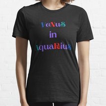 Venus In Aquarius Classic Women&#39;s Black Tee T-Shirt - £14.89 GBP