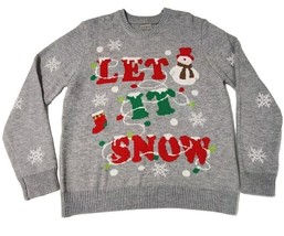 Ugly Christmas Sweater XL Funny Cute Let it Snow Snowman by Lubot - $20.90