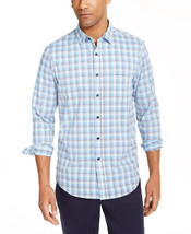 Club Room Men&#39;s Performance Ombre Plaid Shirt with Pocket Multicolor-Size Large - £15.16 GBP