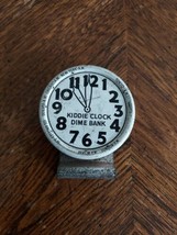 Old Kiddie Clock DIME BANK Tin Litho CANDY CONTAINER JC Crosetti Toy Chi... - $9.49