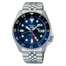 Seiko 5 Sports Stainless Steel 42.5 MM GMT Automatic Blue Dial Watch SSK... - $284.05