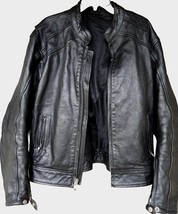 Men&#39;s Motorcycle Leather Jacket Cafe Racer SZ 2XL NWOT - £91.53 GBP